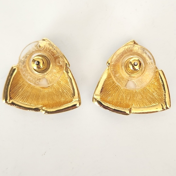 Vintage Monet Pierced Earrings - Picture 2 of 7